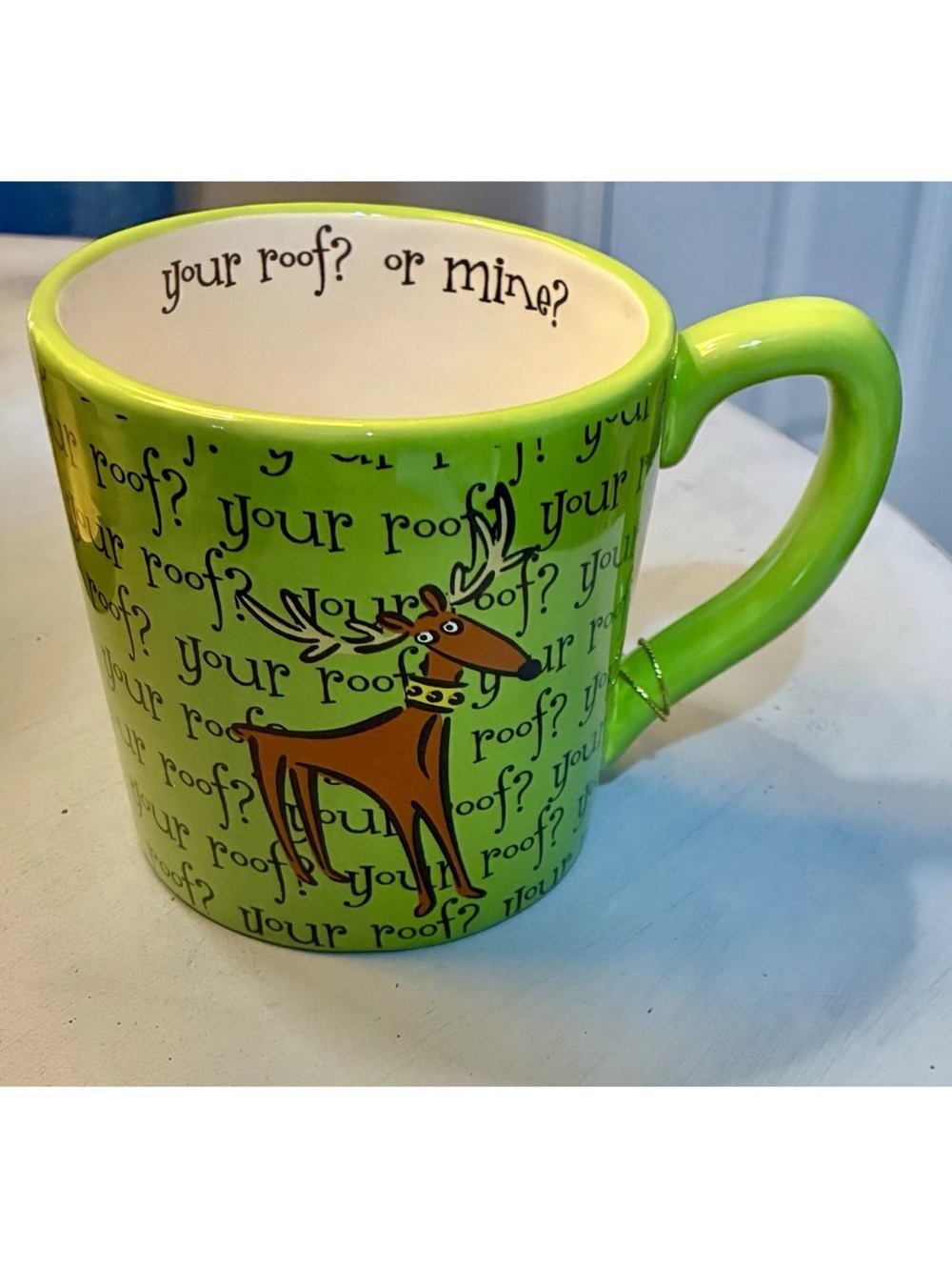 Silvestri Lime Green Reindeer Ceramic Mug